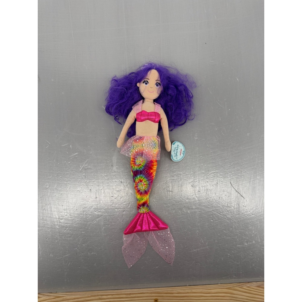 Aurora Sea Sparkles Purple Hair Tie Dye Mermaid Plush Doll 18 Inch 33338 NEW